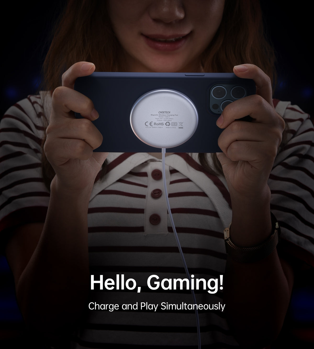 T580-F - 15W Magsafe Wireless Fast Charger - 1M Cable - White