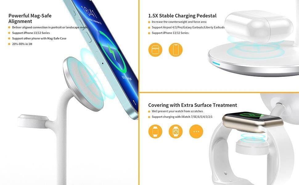 Wireless Charging Station Dock | 3-in-1