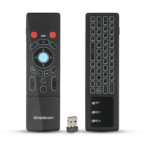Remote Air Mouse Keyboard | Simplecom RT250 | Rechargeable | 2.4GHz | Wireless | Touch Pad | Backlight