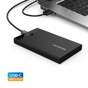 Simplecom SE229 Tool-free 2.5" SATA HDD SSD to USB-C Enclosure USB 3.2 Gen 2