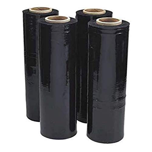 Black Pallet Stretch Wrap | 4 Packs of 500mm x 300m x 25um | Moofer Premium