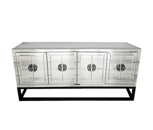 Athens Mirrored Buffet Table - Black | Stylish Dining Storage