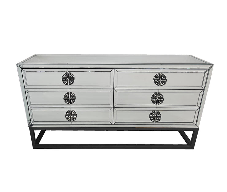 Athens Mirrored Black Dresser Table