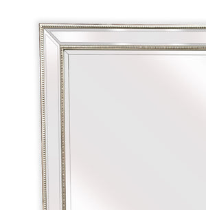 Medium Silver Beaded Framed Mirror - 70cm x 170cm