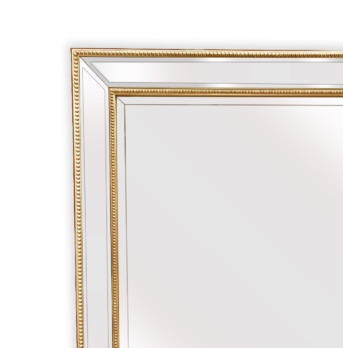 Gold Beaded Framed Mirror - Rectangle 80cm x 110cm