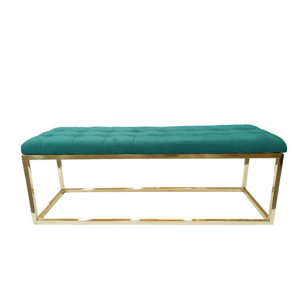 Holly Ottoman - Gold/Green