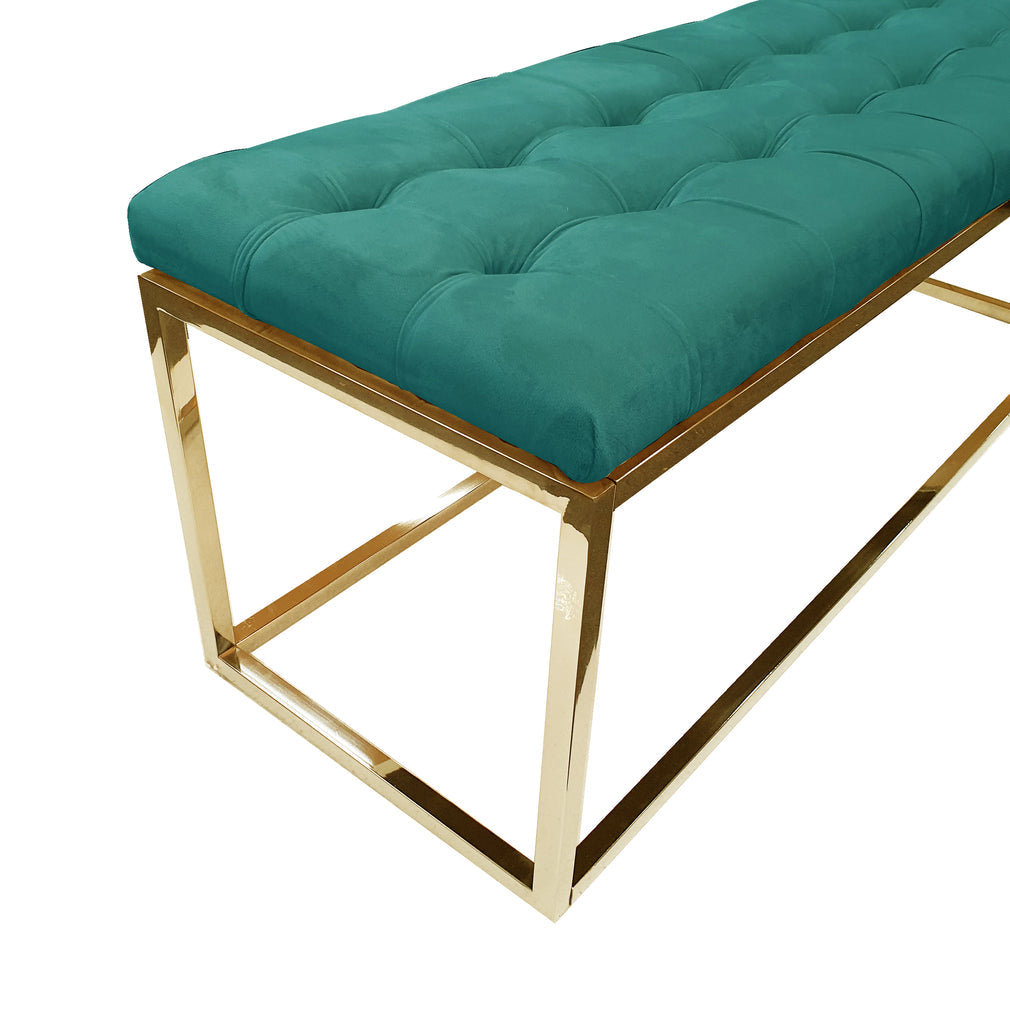 Holly Ottoman - Gold/Green