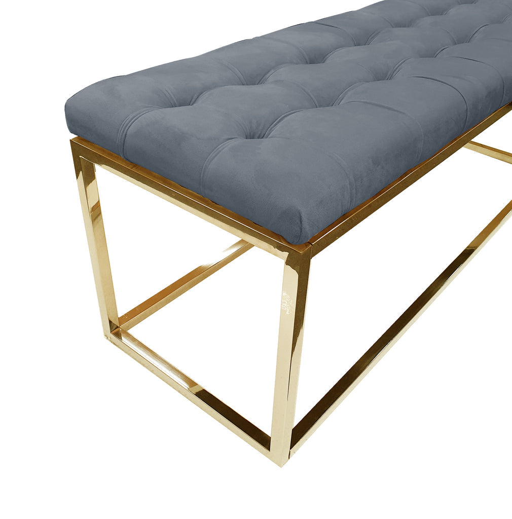 Holly Gold/Grey Ottoman