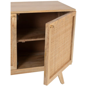 Olearia  Buffet Table 100cm 2 Door Solid Mango Wood Storage Cabinet Natural