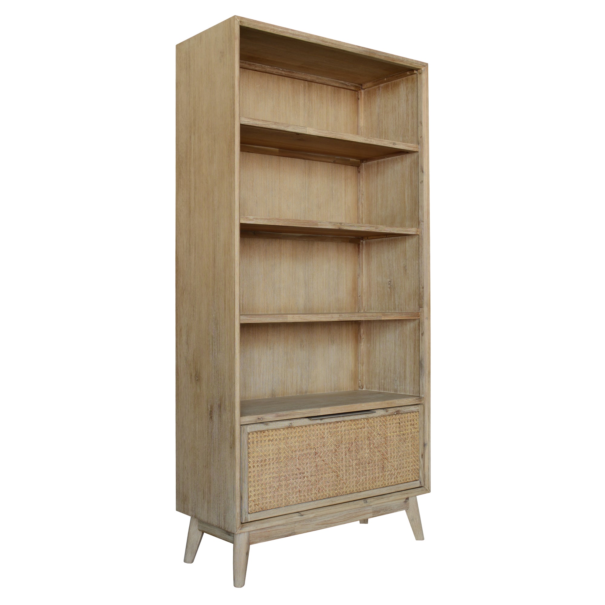 Grevillea 4-Tier Solid Acacia Timber Bookshelf Bookcase - Brown