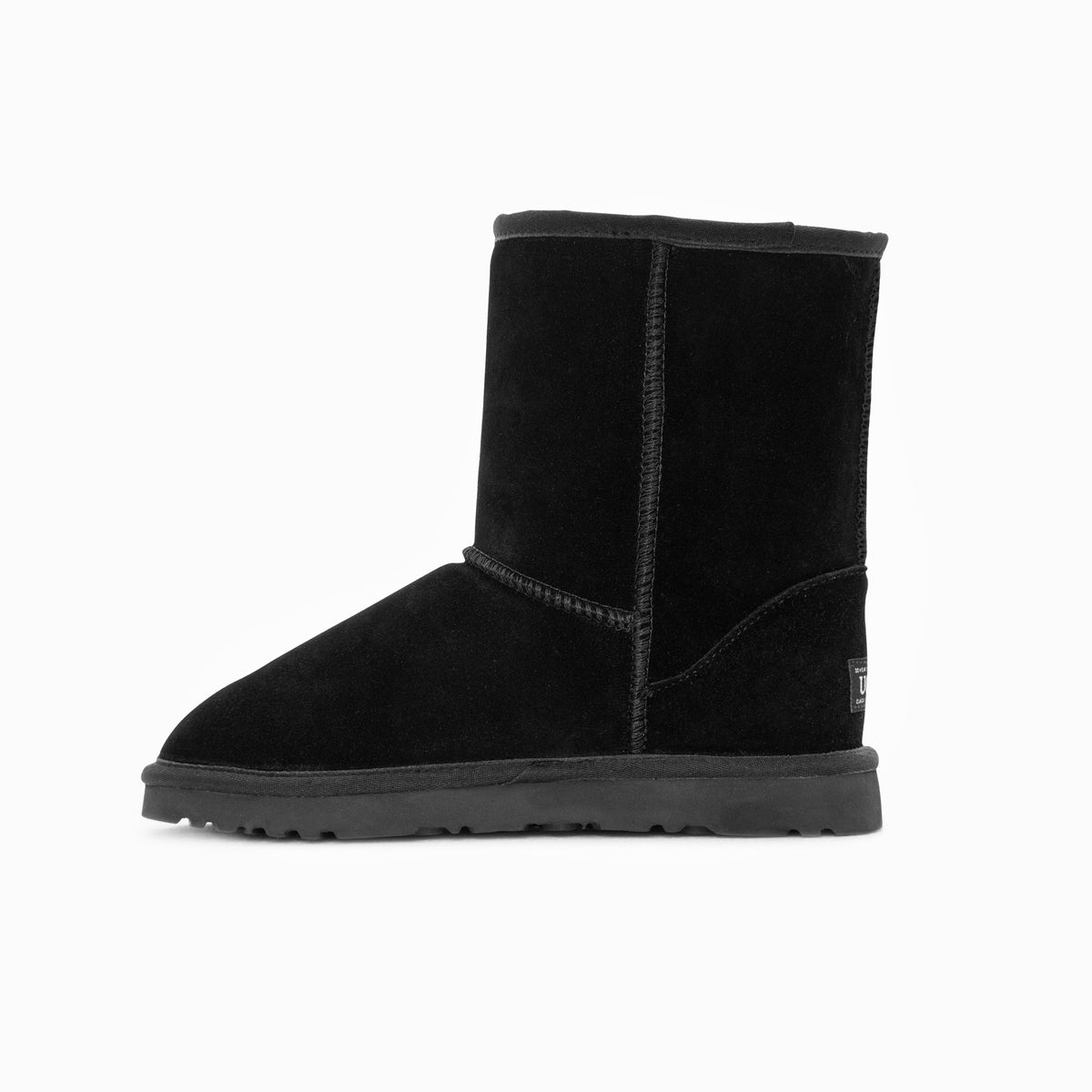 Genuine Australian Sheepskin Unisex Short Classic Suede Boots | Black | EU39