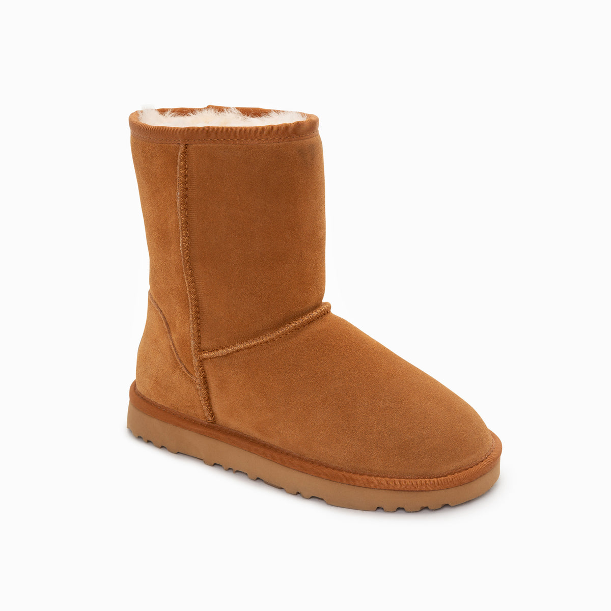 Genuine Australian Sheepskin Unisex Short Classic Suede Boots | Unisex | Chestnut | EU38
