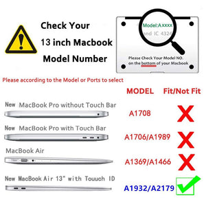 MacBook Air 13 Inch Case 2020 2019 2018, A1932, A2179, A2337 Shell Case Keyboard Cover Green