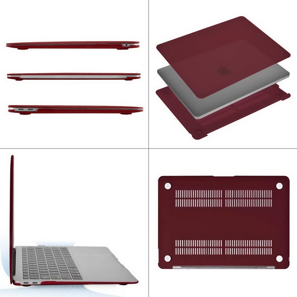 MacBook Air 13 Inch Case 2020 2019 2018, A1932, A2179,A2337 Shell Case Keyboard Cover Wine Red