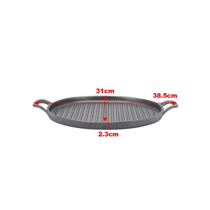 30cm Round Cast Iron Griddle Plate | BBQ Pan Cooking Griddle Grill for Stove/Oven