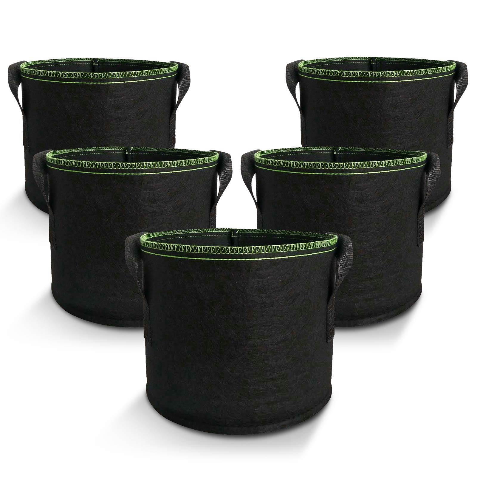 5-Pack 5 Gallons Plant Grow Bag | Flower Container Pots with Handles | Garden Planter