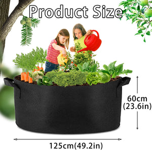 1 Pack 100 Gallon 100cm 50cm Grow Bag | Heavy Duty Thickened Plant Pots with Handles | Farming Gardening Tree