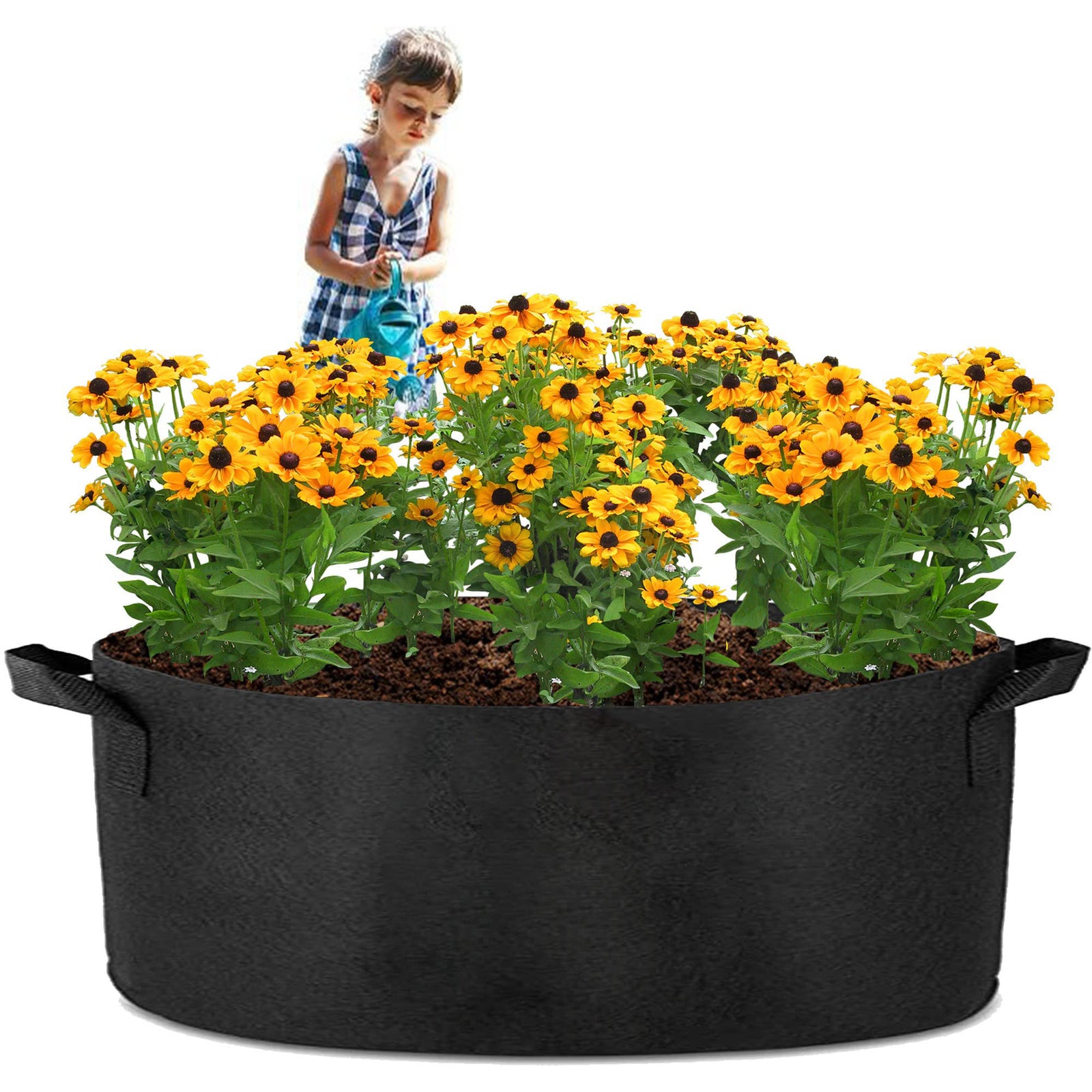 1 Pack 200 Gallon 125cm 60cm Grow Bag | Heavy Duty Thickened Plant Pots with Handles | Farming Gardening Tree