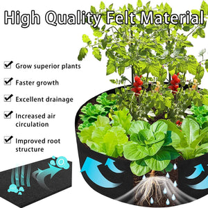 1 Pack 200 Gallon 125cm 60cm Grow Bag | Heavy Duty Thickened Plant Pots with Handles | Farming Gardening Tree