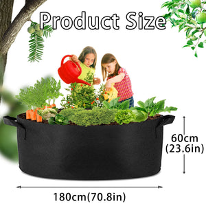 1 Pack 400 Gallon 180cm 60cm Grow Bag | Heavy Duty Thickened Plant Pots with Handles | Farming Gardening Tree