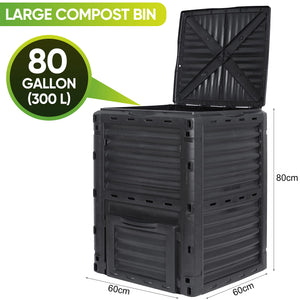 300L Large Garden Outdoor Compost Bin Composter | BPA Free Compost Barrel