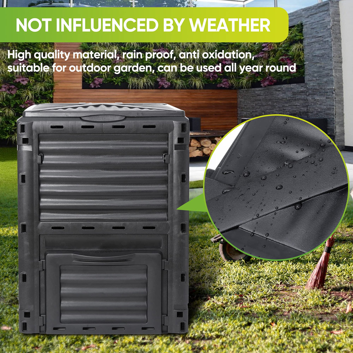 300L Large Garden Outdoor Compost Bin Composter | BPA Free Compost Barrel