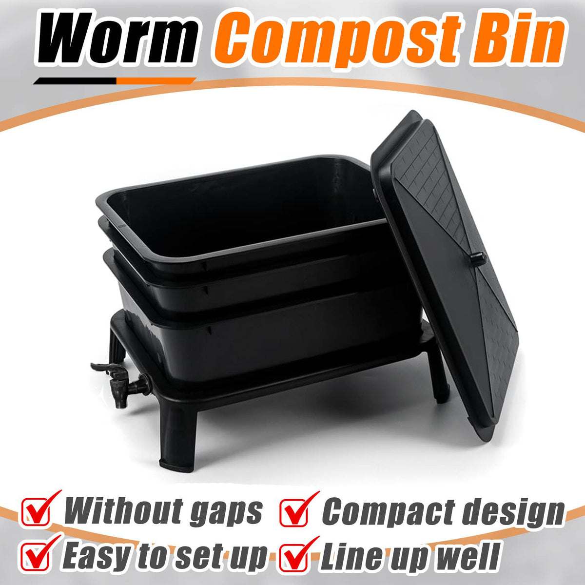 Worm Farm Factory Worm Wee Composter 30l 4 Trays Compost Bin Wor The Hippie House