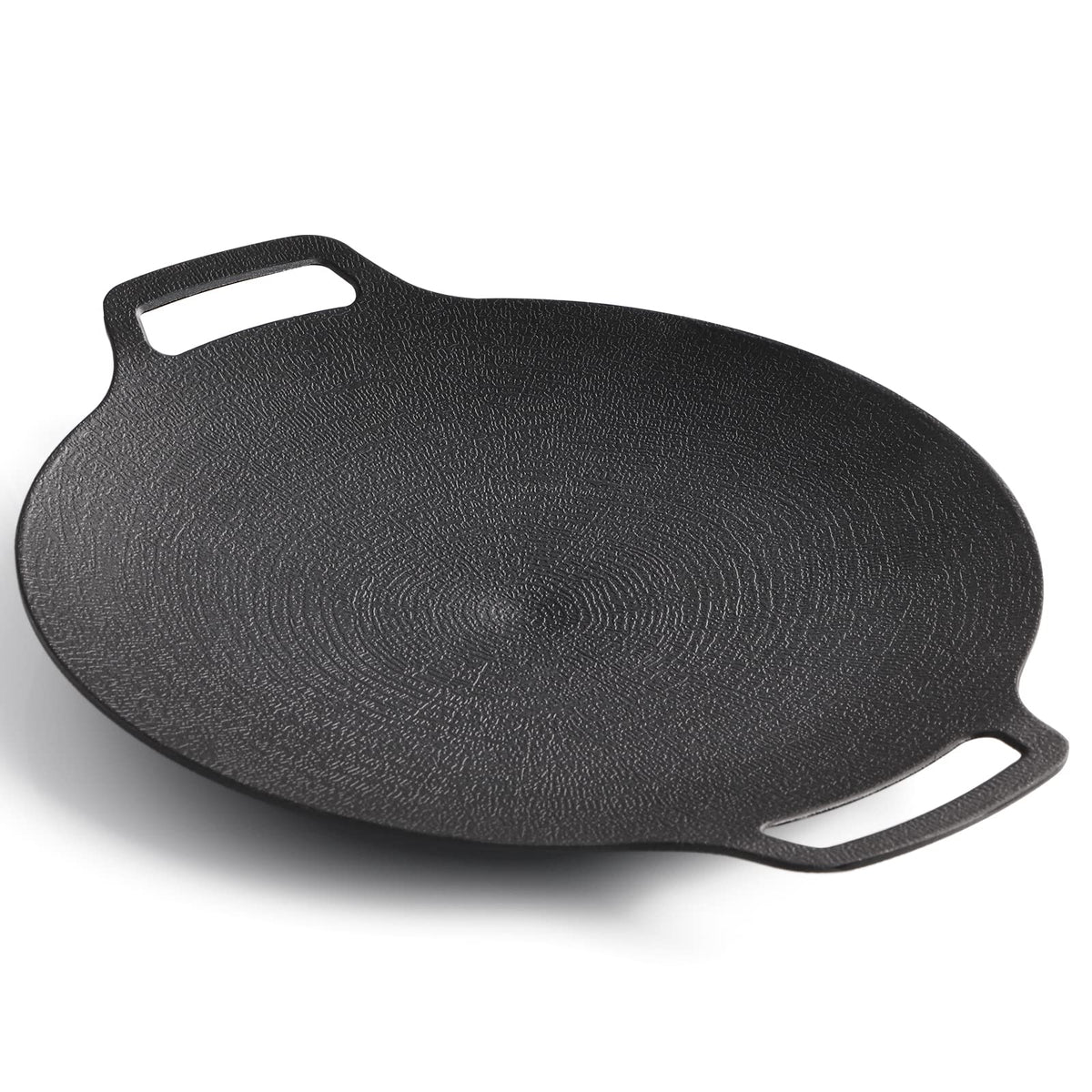 Korean Grill Pan Nonstick 6 Layer | 40cm Round BBQ Griddle | Indoor or Outdoor Cooking