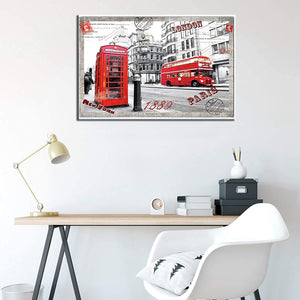 1000-Piece Jigsaw Puzzle for Adults - London Impression Red Bus Telephone Booth Theme