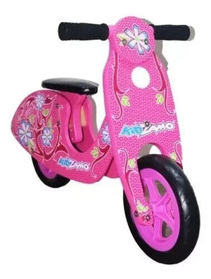 Kidzamo Maria Pink Wooden Balance Scooter 12" for Kids