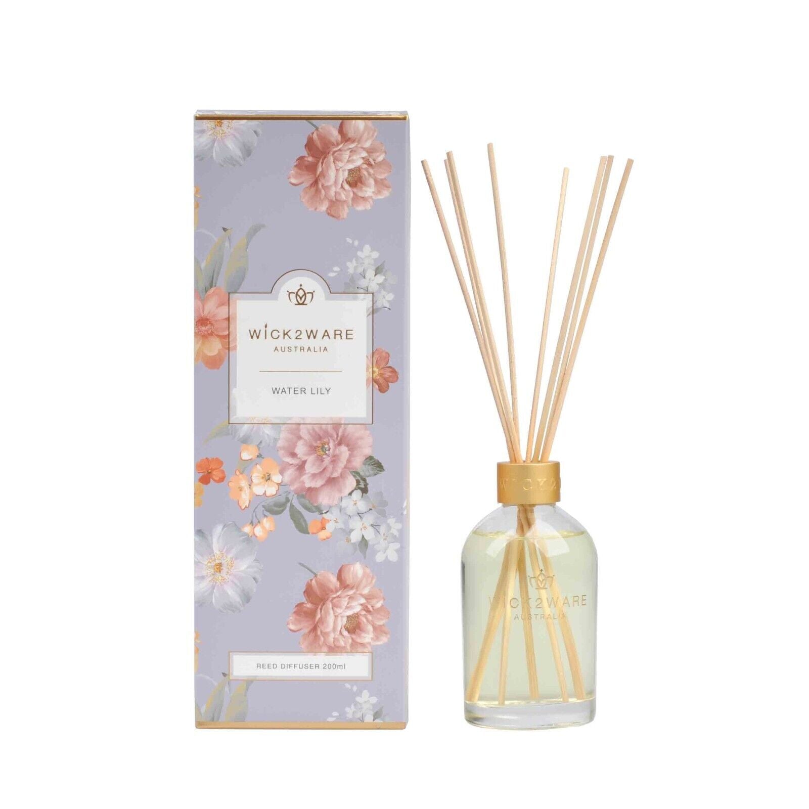 Wick2Ware Water Lily Reed Diffuser | 200ml/7.1 fl oz