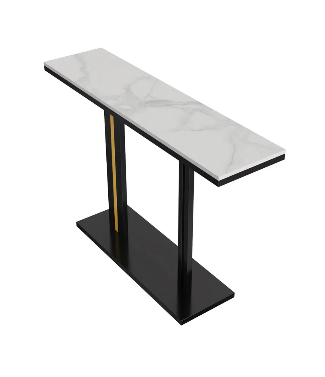 Interior Ave Pandora Stone Marble Console - Black