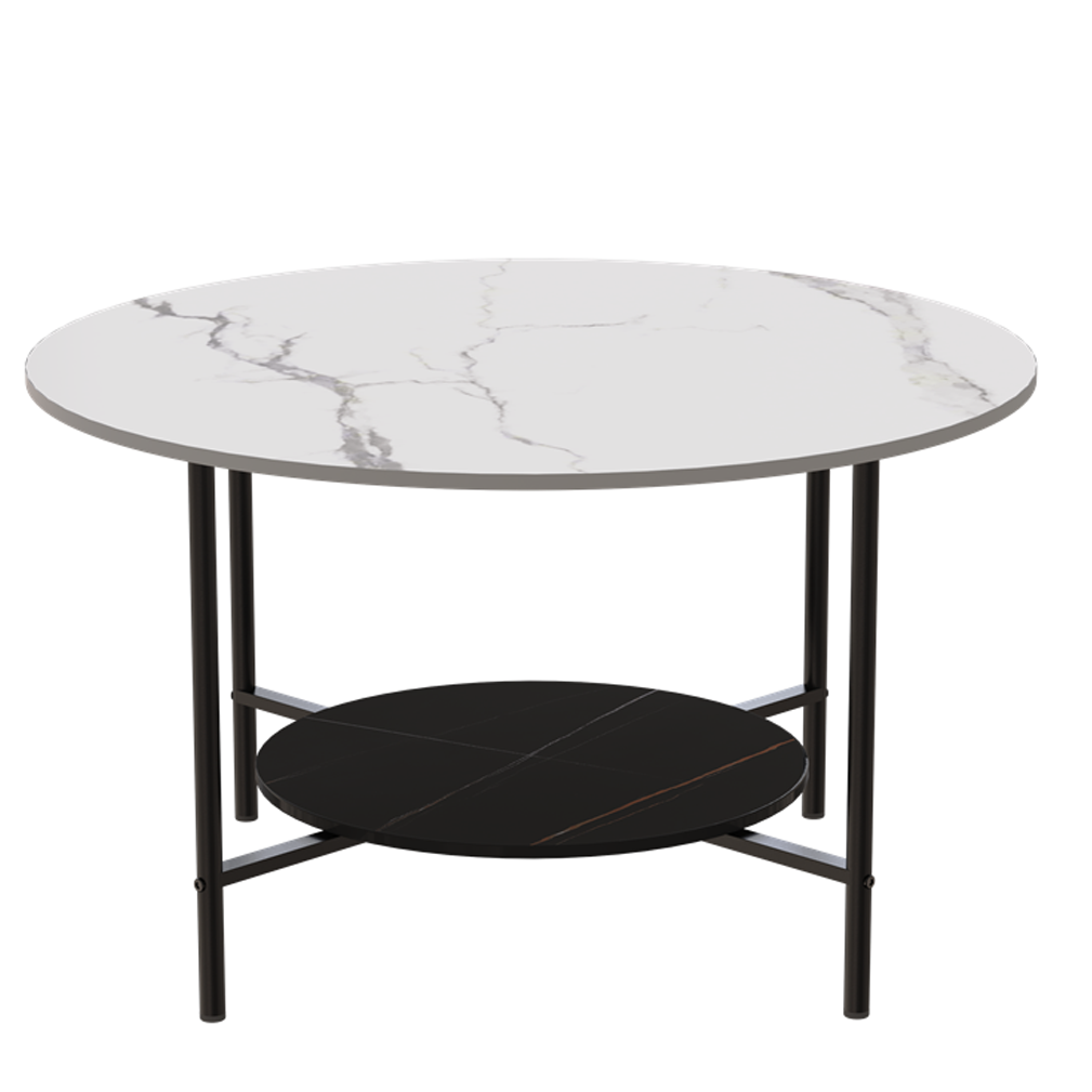 Interior Ave Duke Round Two Tier Stone Coffee Table