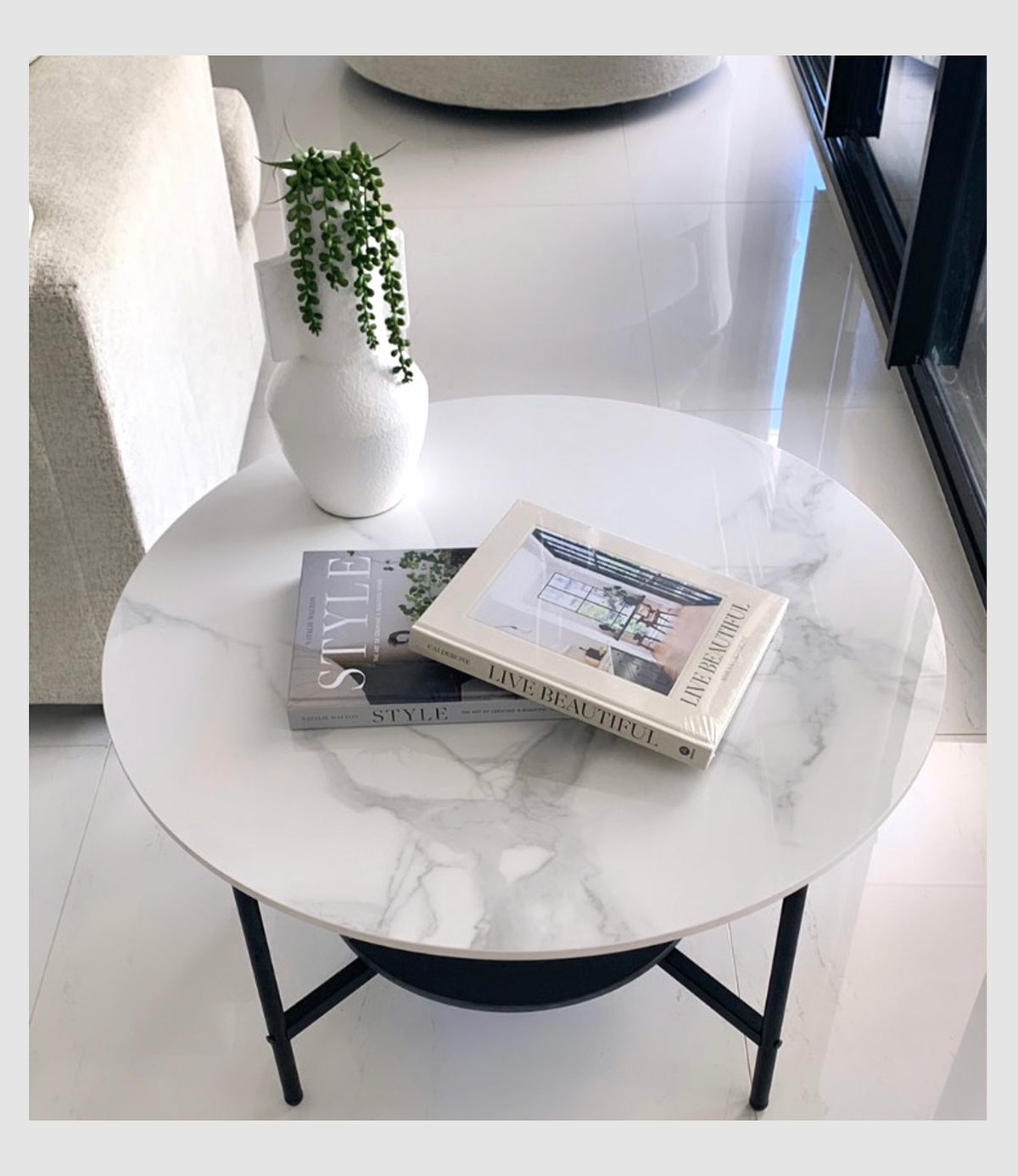 Interior Ave Duke Round Two Tier Stone Coffee Table