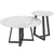 Interior Ave Broadway Marble White Stone Coffee Table Set | Two-Tier Elegance