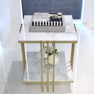 Interior Ave Milano Gold Square Side Table