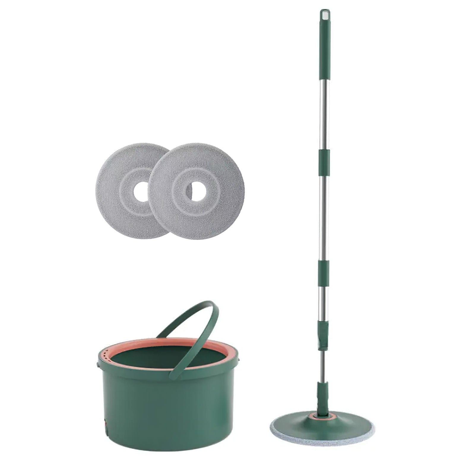 Cleanix Sewage Separation Mop | Rotary Hand-Wash-Free, Flat Suction (Green)