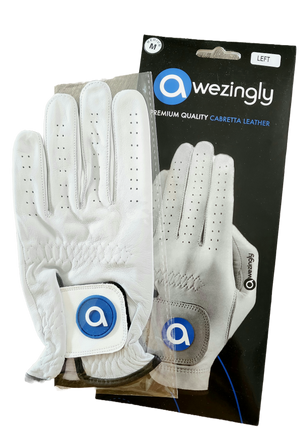 Premium Quality Cabretta Leather Golf Glove for Men - White (M/L)