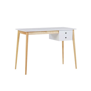 Oslo Desk with Drawer | White & Natural