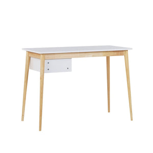 Oslo Desk with Drawer | White & Natural