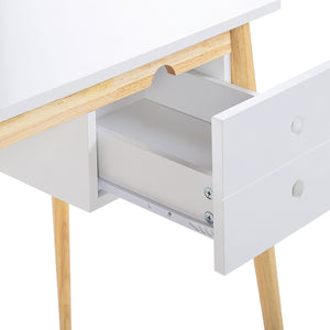 Oslo Desk with Drawer | White & Natural