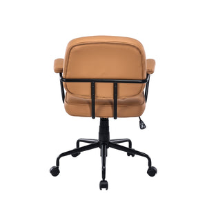 Louise Black Frame Faux Leather Home Office Chair | Brown Upholstered Office Chair