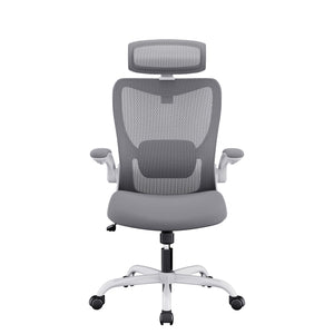MONA Ergonomic Task Chair | High Back | Flipped Armrest | Grey