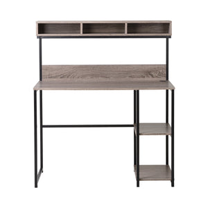 Computer Desk with Hutch in Greyish Brown | Greyish Brown Computer Desk