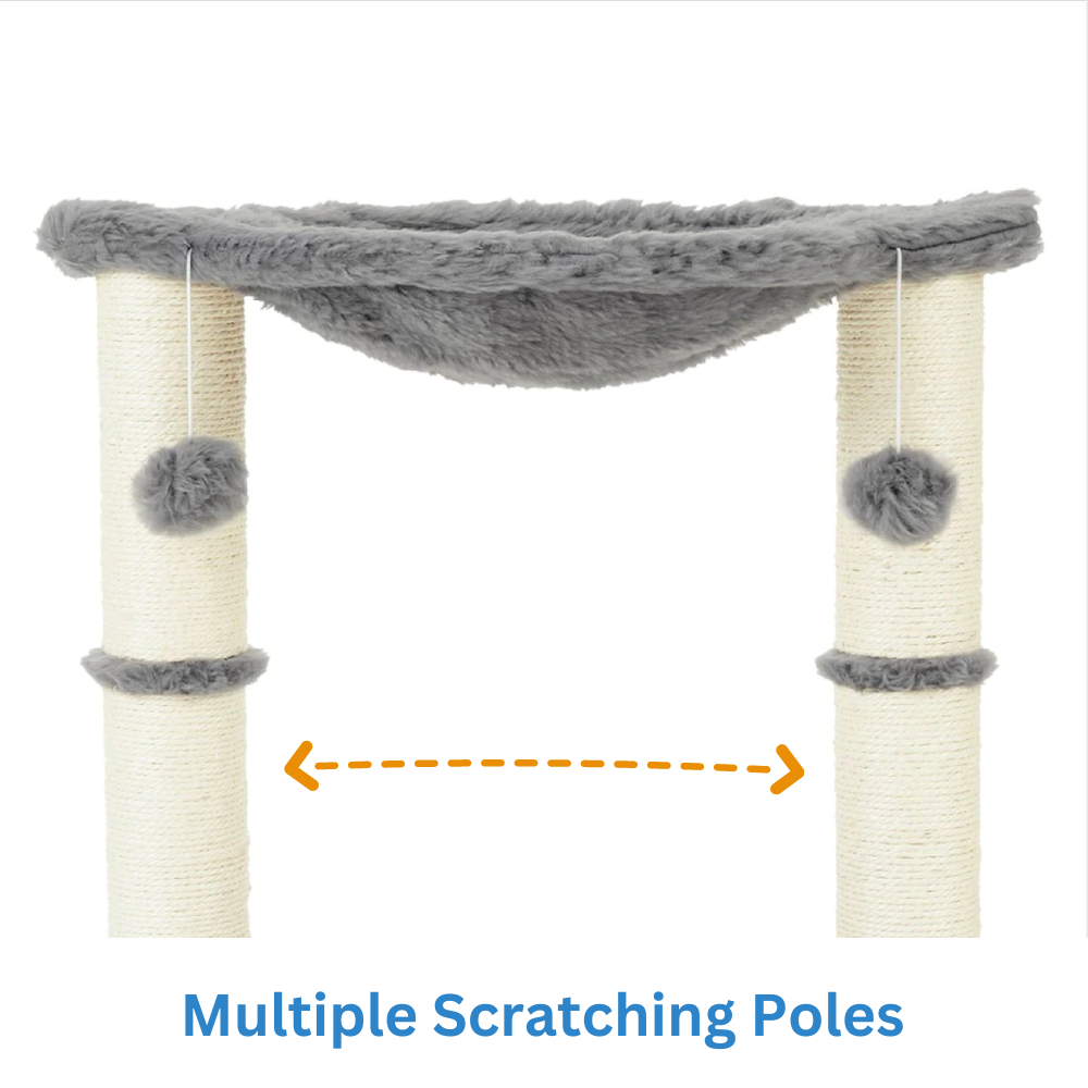 Petwiz 52cm Faux Fur Cat Tree | Stylish and Comfortable Cat Furniture