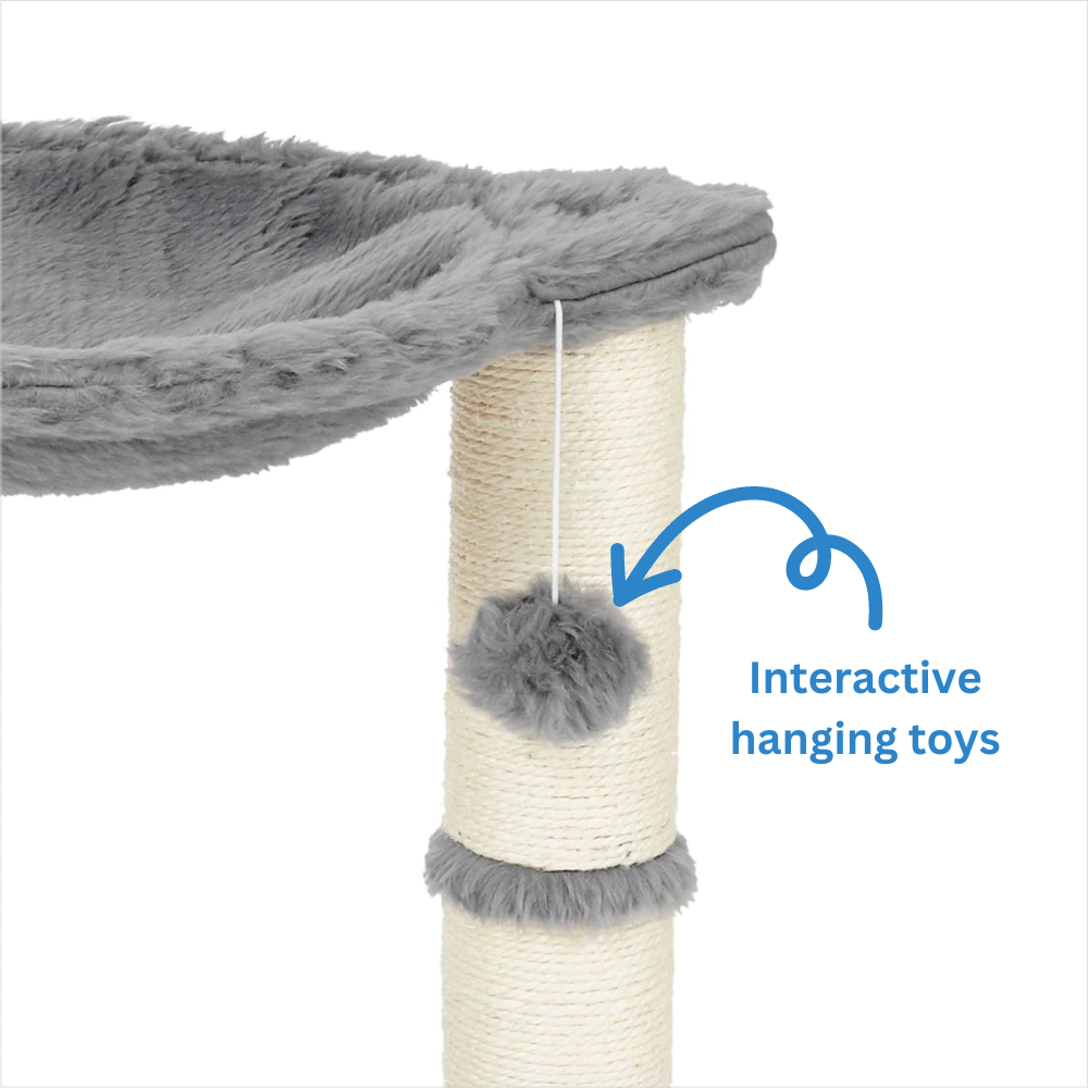 Petwiz 52cm Faux Fur Cat Tree | Stylish and Comfortable Cat Furniture