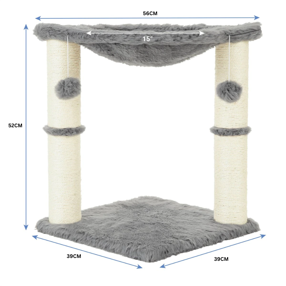 Petwiz 52cm Faux Fur Cat Tree | Stylish and Comfortable Cat Furniture