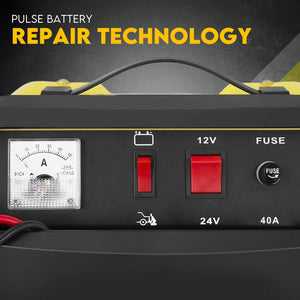 2in1 Car Battery Charger Jump Starter - 12V 24V 40A - ATV Boat Tractor