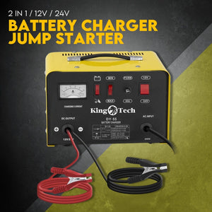 Kingtech 2in1 Battery Charger Jump Starter - Dual Heavy Duty Car Charger - 40Amp