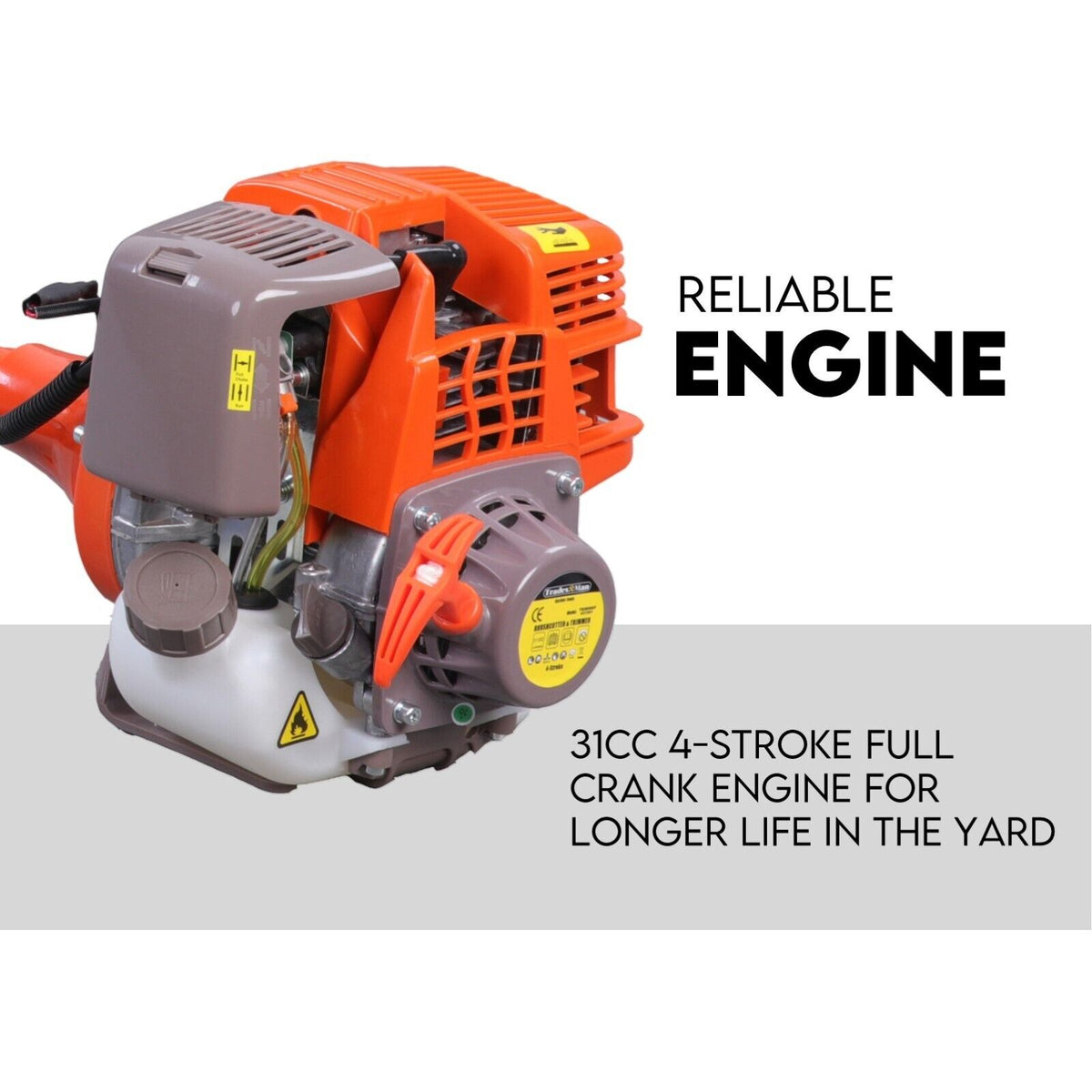 4 STROKE Curved Split Shaft Line Trimmer | Whipper Snipper for Garden and Lawn Care